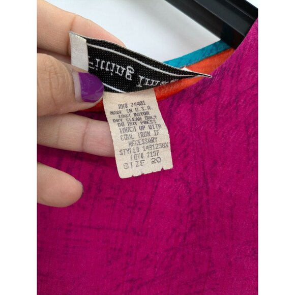 Vintage USA Blouse Women Size 20 Fitting Image Abstract Colorful Colorblock 90s - Picture 5 of 8